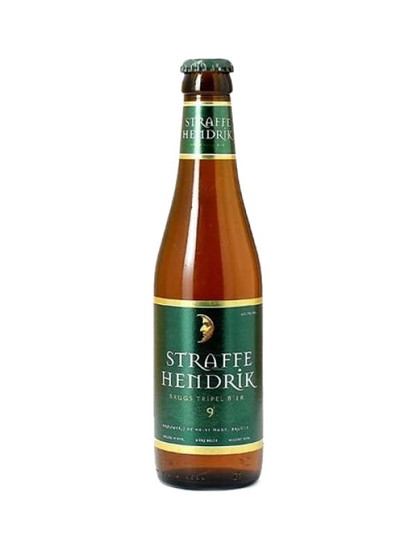 Botella de cerveza Straffe Hendrik, cerveza de importación distribuida por Comercial Williams