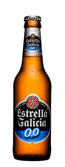 Botellín de Estrella Galicia 0.0, distribuidor oficial Comercial Williams en Salamanca